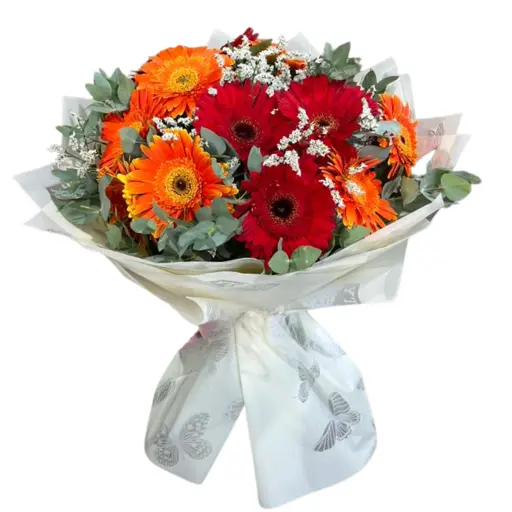 Ramo de flores gerberas con papel coreano 